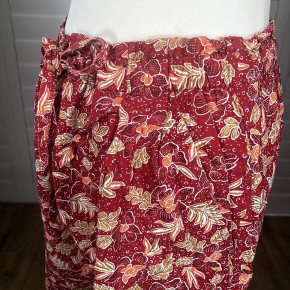 Vintage Liz Sport Women's Shorts Medium Modern Red Floral High Waisted Boho - Picture 9 of 11
